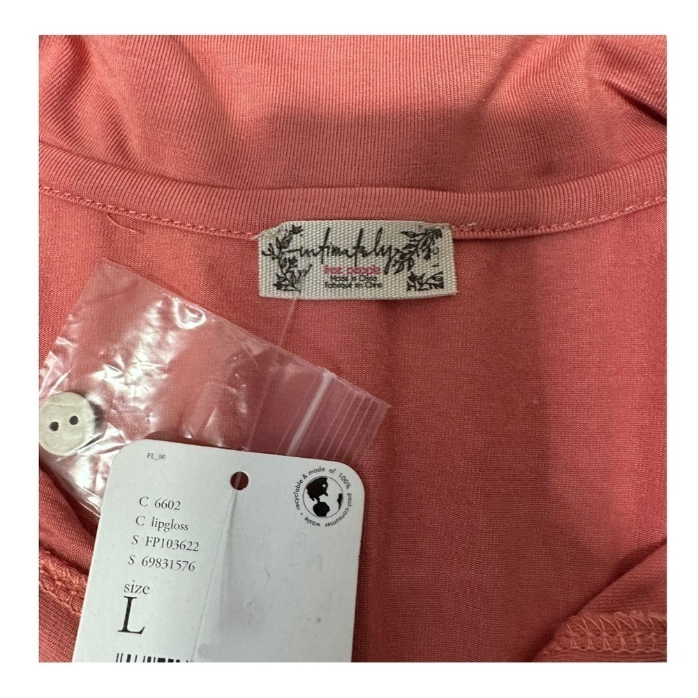 Free People Essential Knit Pajamas in the color Lipgloss (Peach) NWT - Picture 6 of 16